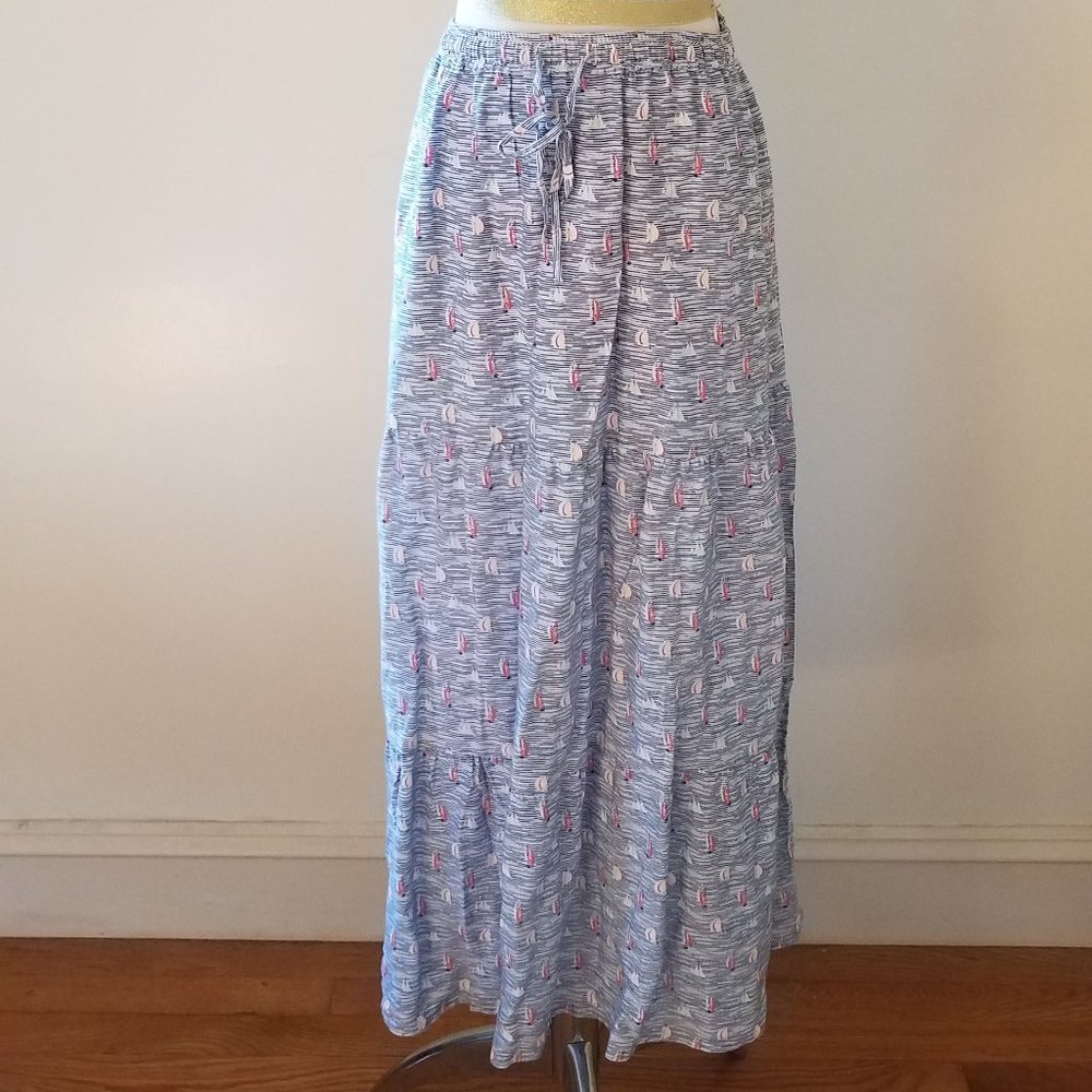 NEW National Women's Sail Boat skirts Sz L Costal Grandmacore CottageCore